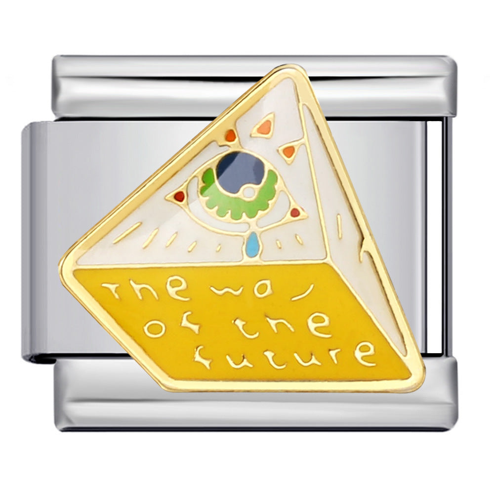 Wholesale Italian modular devil' s eye titanium steel welding dripping DIY   bracelet