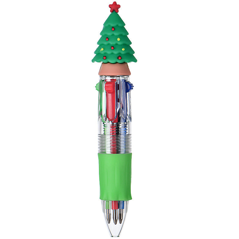 Wholesale Cute cartoon Christmas four-color ballpoint pen