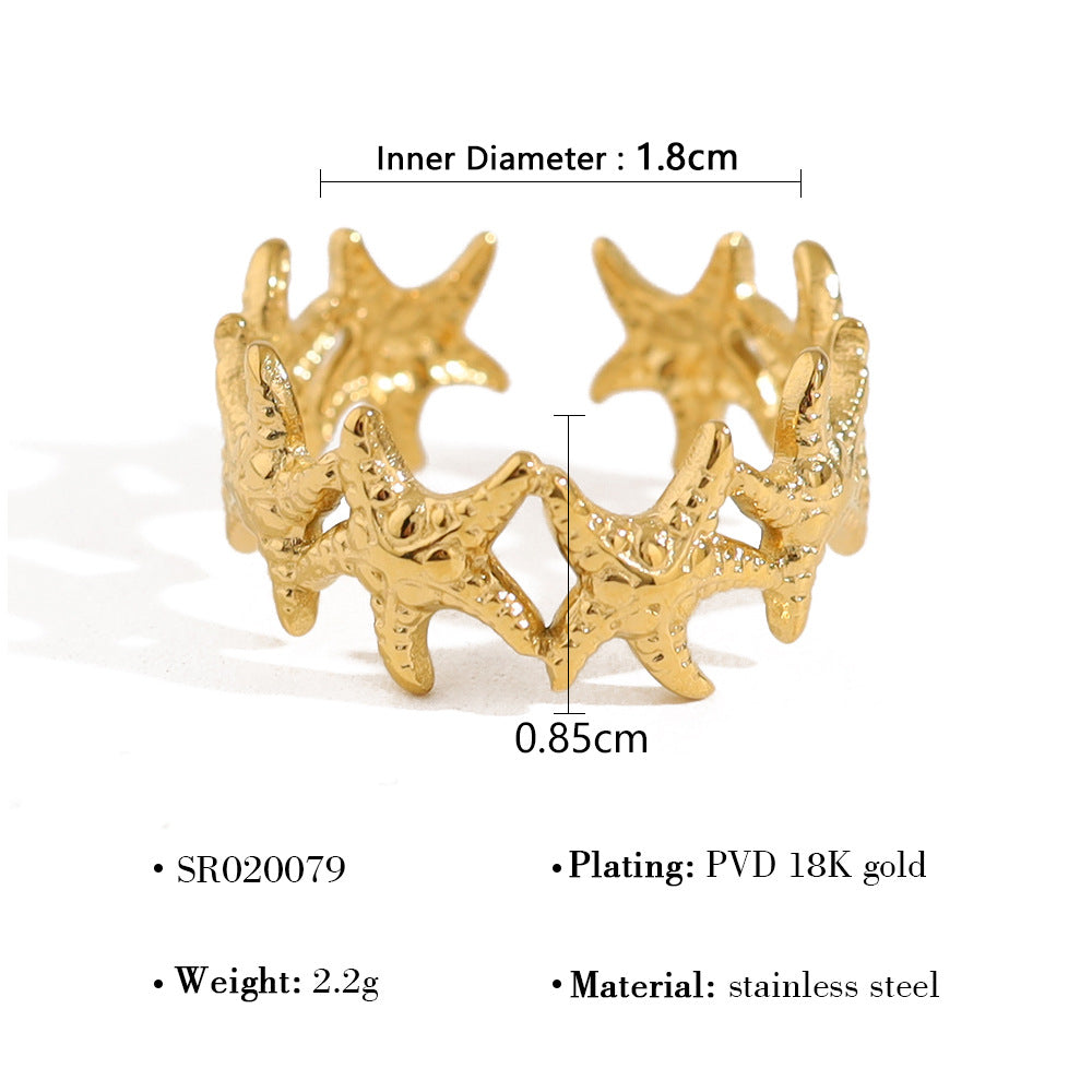 Wholesale  stainless steel flower ring opening adjustable ring