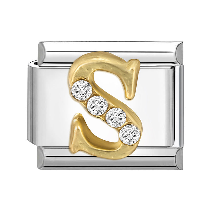 Wholesale 9mm Italian Charm Starter Bracelets DIY Letter Series Stainless Steel Composable Bracelet