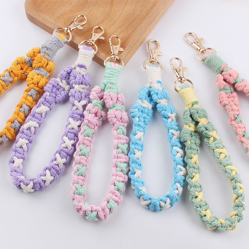 Wholesale Hand Woven Cotton Rope Lanyard Keychain ACC-KC-GuangTian070