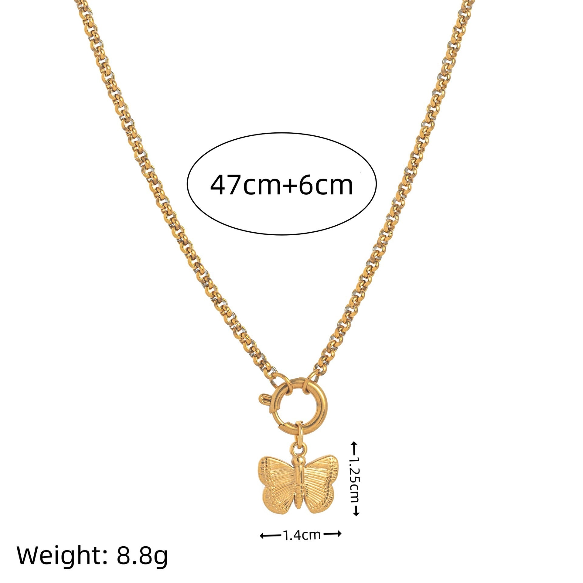 Wholesale Stainless steel 18K gold plated butterfly and other animal necklace