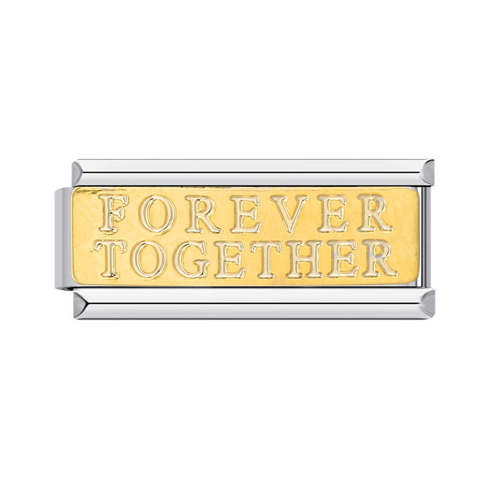 Wholesale Chic Stainless Steel Gold Plated Italian Modular DIY Bracelet Jewelry Accessory Gift