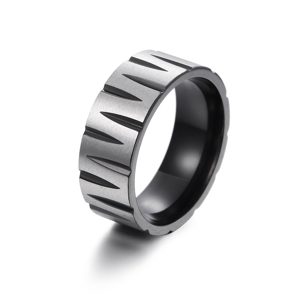 Wholesale  Men's  Electroplated Black Combination Stainless Steel Ring