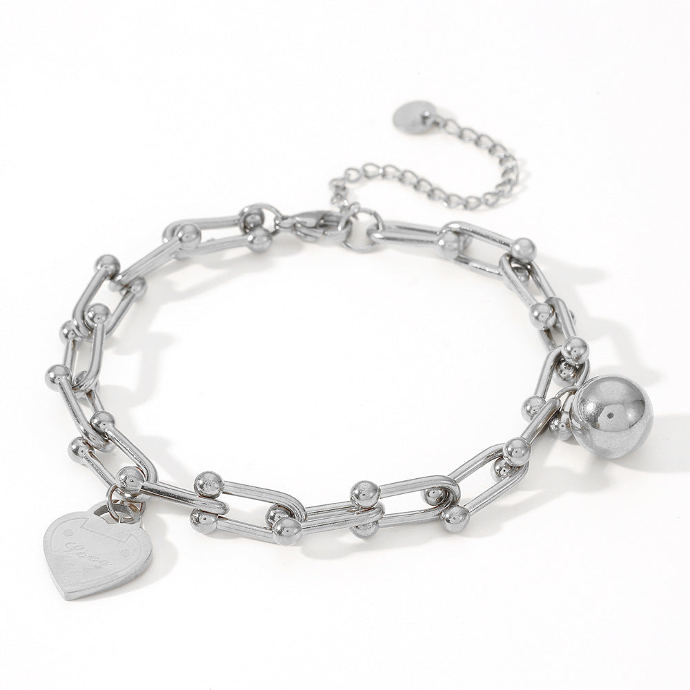 Wholesale Titanium Steel Bracelets Heart Bracelets