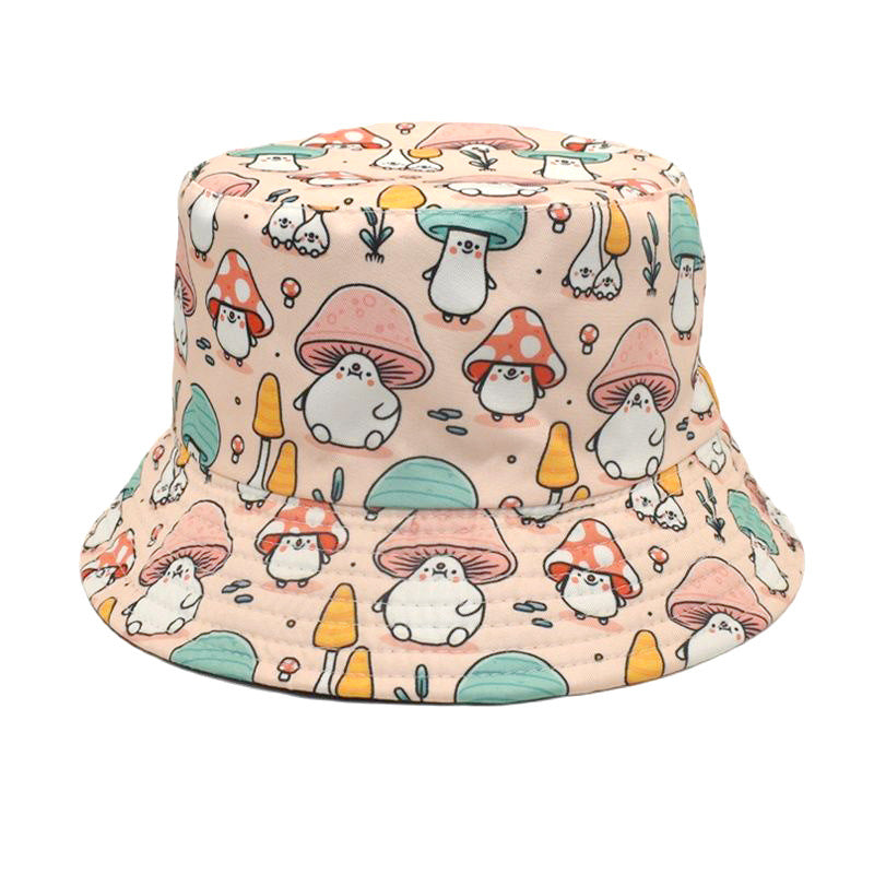 Wholesale Colorful Mushroom Pattern Bucket Hat ACC-HT-ShunMa003
