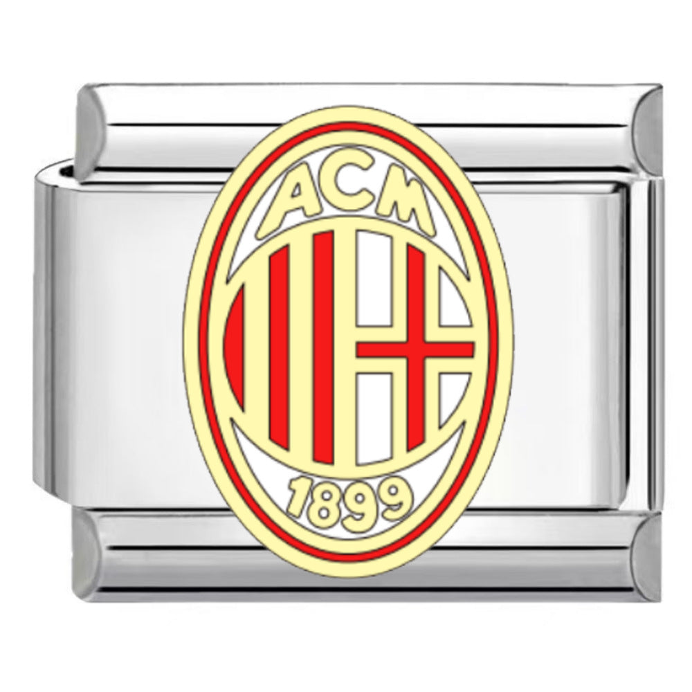 Wholesale Titanium Steel DIY Italian Charm Bracelet With Football Club Pattern Modular Accessory For Gift And Resale