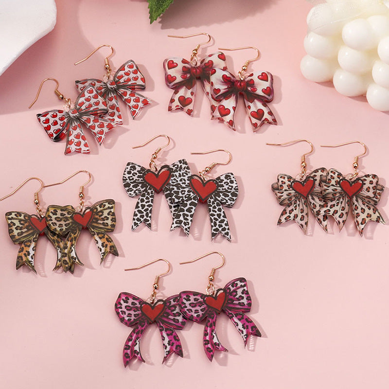 Wholesale Creative Love Bow Earrings