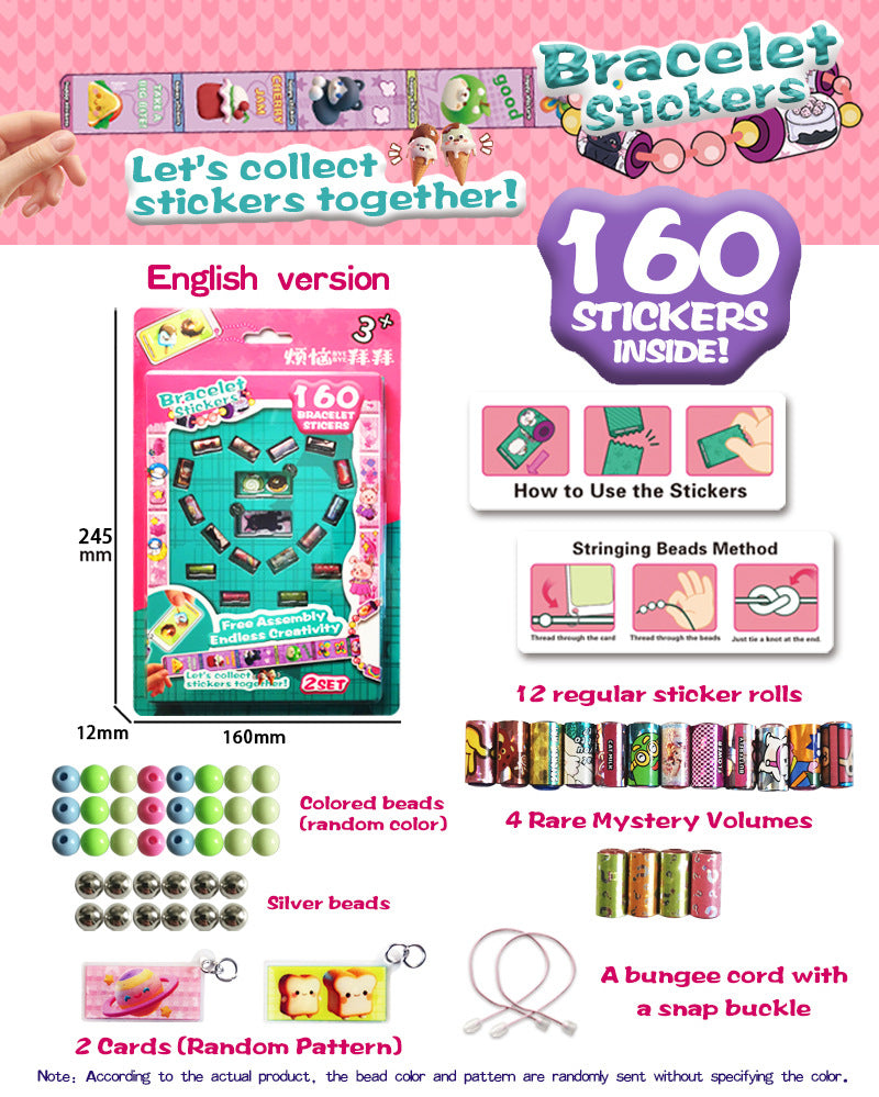 Wholesale DIY Personality Beaded Bracelet Tear Sticker Children' s Toy Bracelet