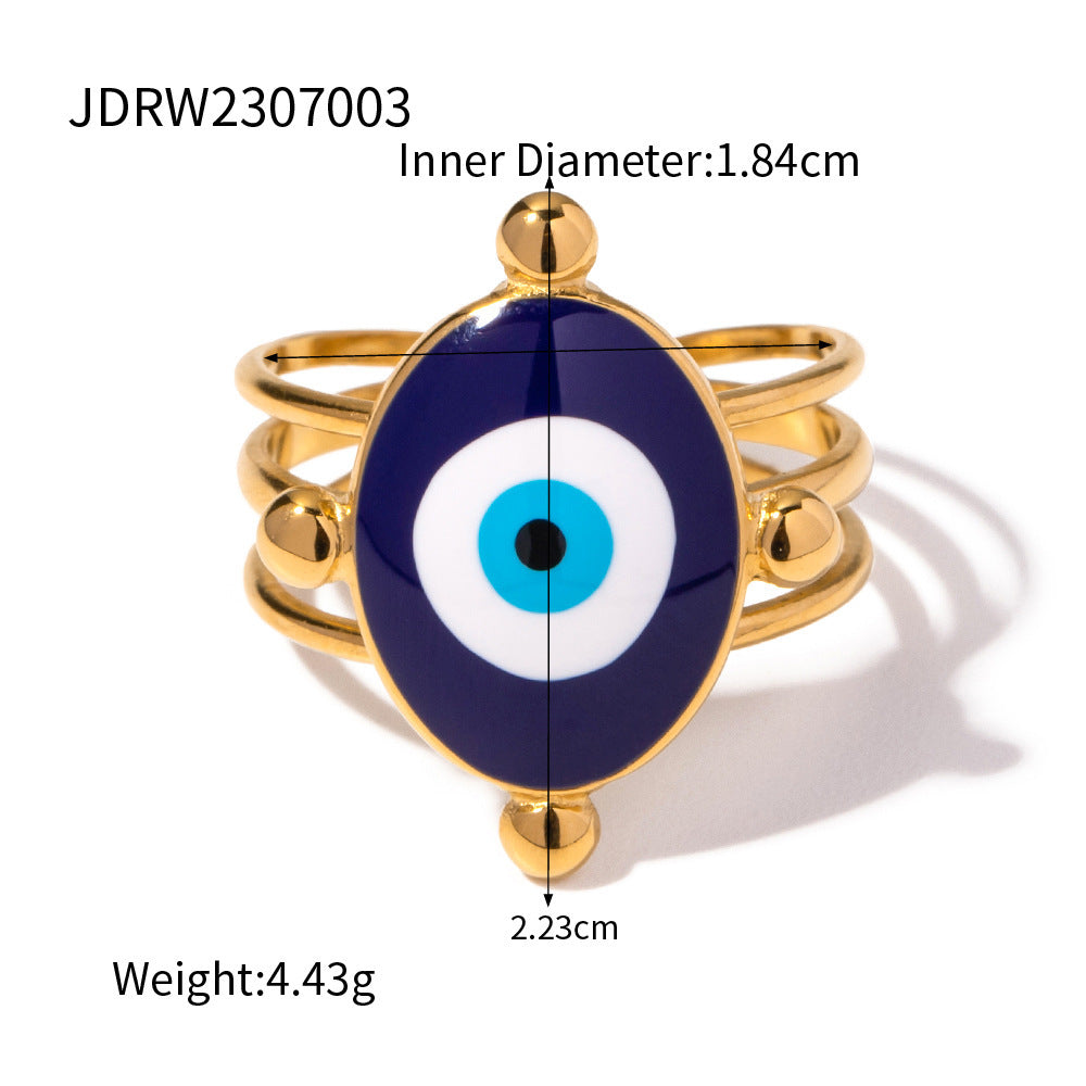 Wholesale Stainless Steel Natural Stone Geometric Ring Fashion Jewelry Accessory Everyday Wear