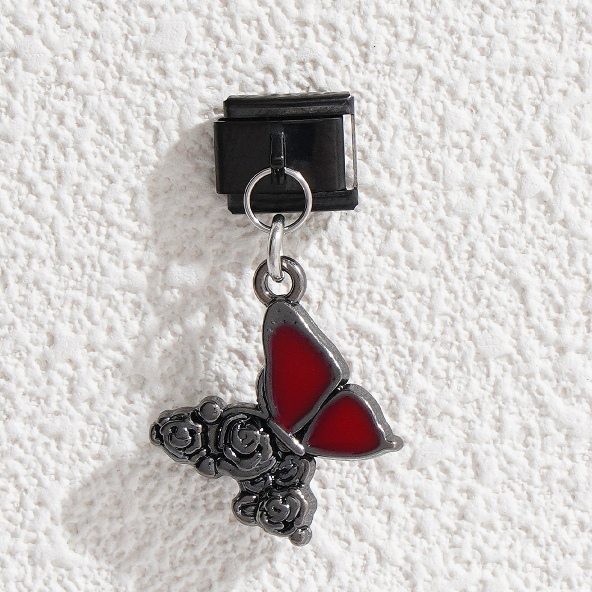 Wholesale Italian Charm Bracelet 9mm DIY Splicing Butterfly Pendant Black Silk Series Stainless Steel Composable Bracele