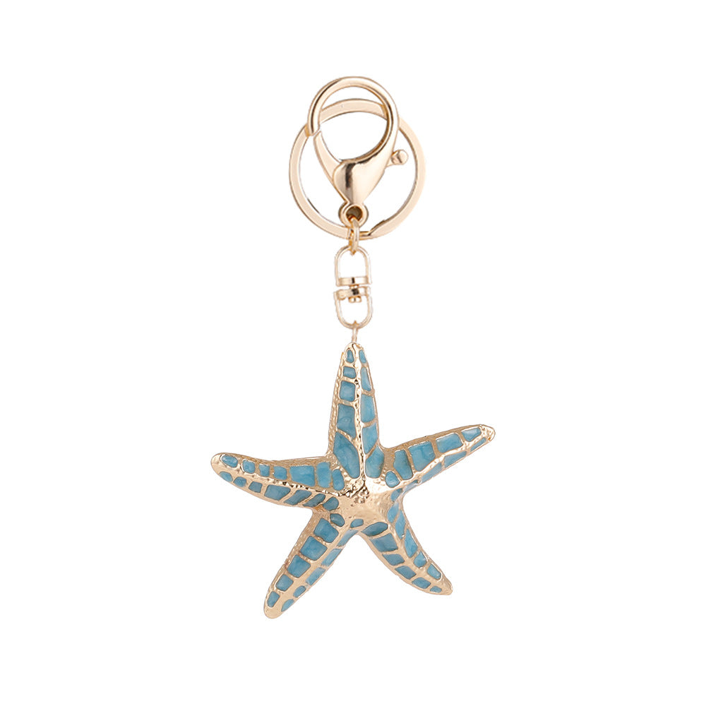 Wholesale Starfish Shell Alloy Keychains ACC-KC-ChenHui004
