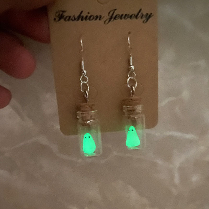 Wholesale  Cute Luminous Ghost Bottle Pendant Necklace