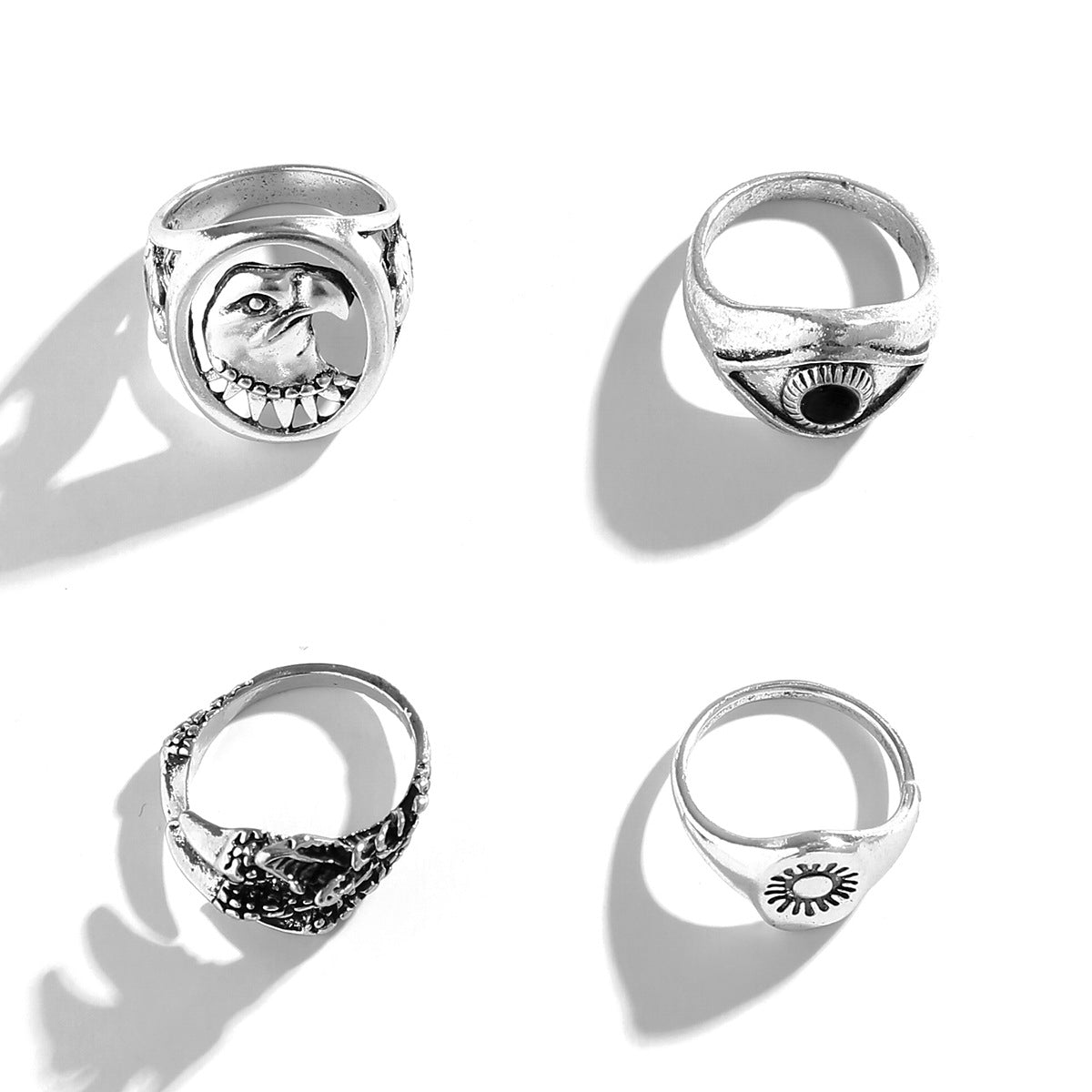 Wholesale Men's Retro Trendy Alloy Ring Set Vintage Ring ACC-RS-Puxin001