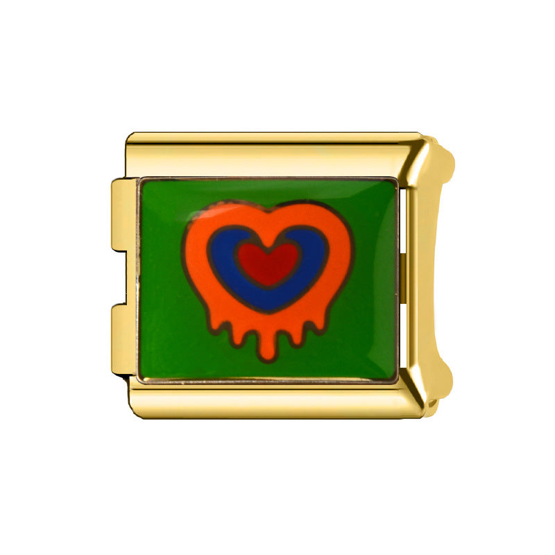 Wholesale Italian Charm Bracelet 9mm DIY Splicing Cartoon Cute Stainless Steel Composable Bracelet