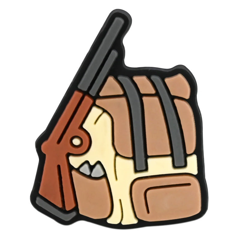 Wholesale Random 100pcs Creative  hunting series   PVC Soft Rubber Shoe Buckle Decoration