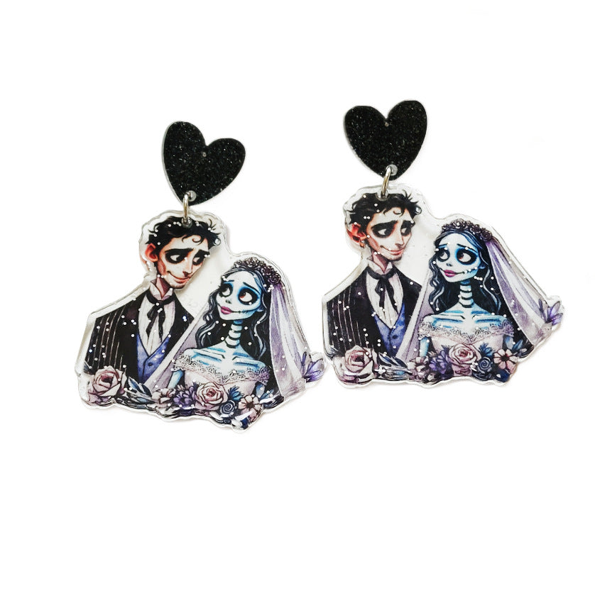 Wholesale   Creative Ghost Acrylic Earrings