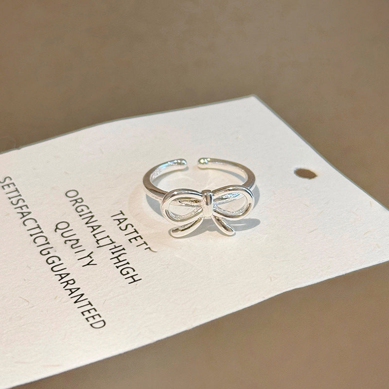 Wholesale 925 Sterling Silver Bow Pearl Cross Ring