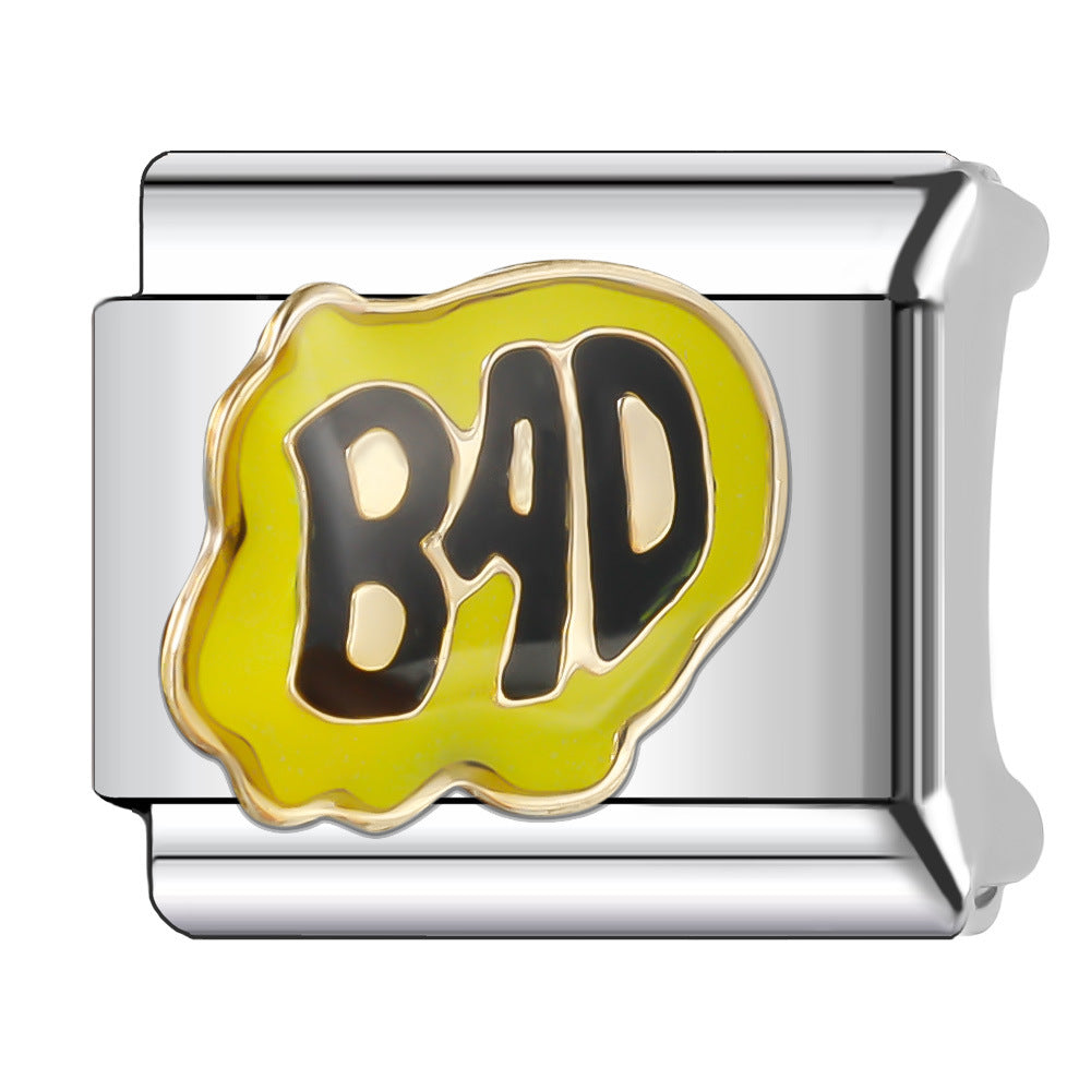 Wholesale Italian Charm Bracelet 9mm DIY Splicing Dark Style Series Stainless Steel Composable Bracelet