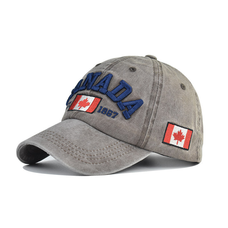 Wholesale Fashion Cotton Baseball Cap With Canada Letter Unisex Curved Brim Adjustable Sun Hat