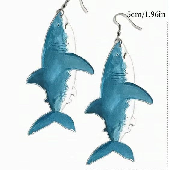 Wholesale Marine Life Shark Acrylic Earrings