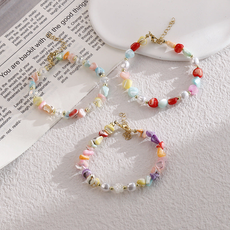 Wholesale Colorful Natural Stone Hand-strung Bracelet