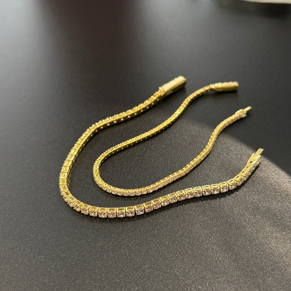 Wholesale 925 Sterling Silver Tennis Bracelet For Women Platinum Color Single Row Stone Clasp Everyday Jewelry Accessory