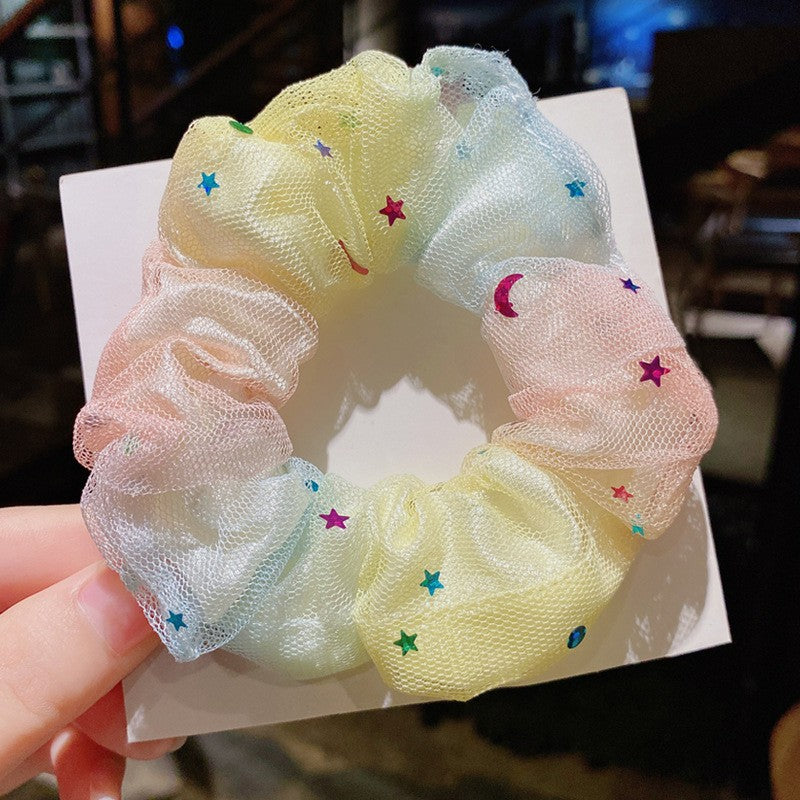 Wholesale fabric rainbow color headband cute mesh headband ACC-HS-linx001