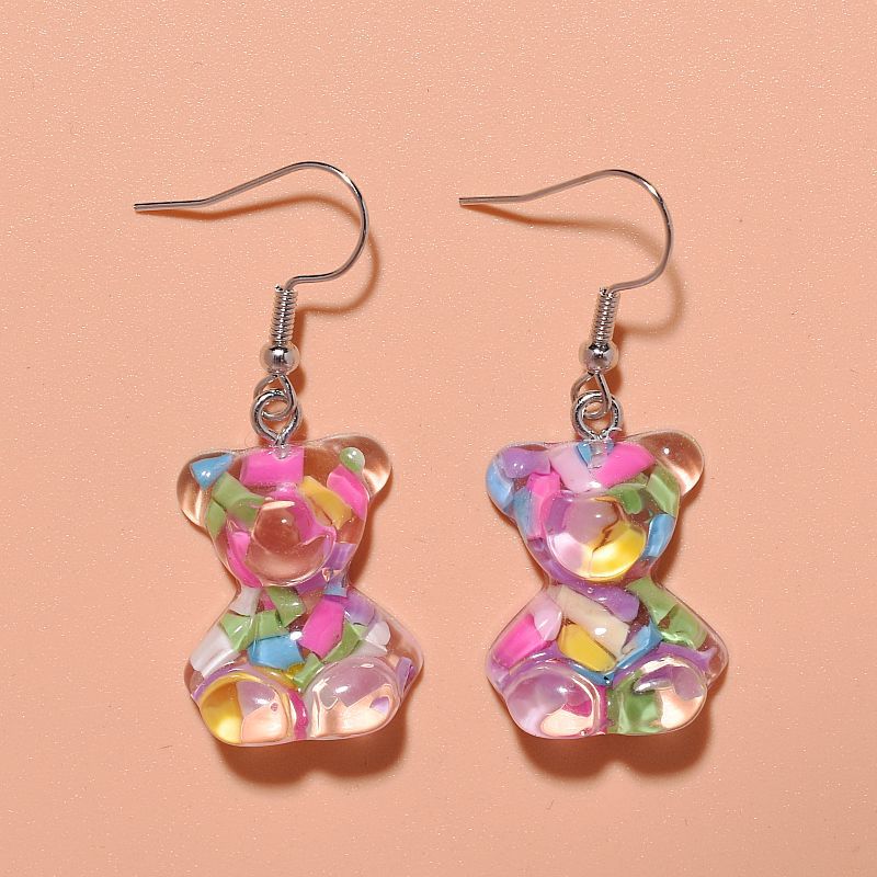 Wholesale Colorful Candy Acrylic Bear Earrings ACC-ES-Xunt002