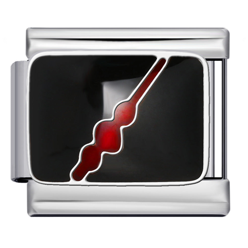 Wholesale 2pcs/pack  Italian Charm Bracelet 9mm DIY Splicing Creative Pattern Stainless Steel Composable Bracelet