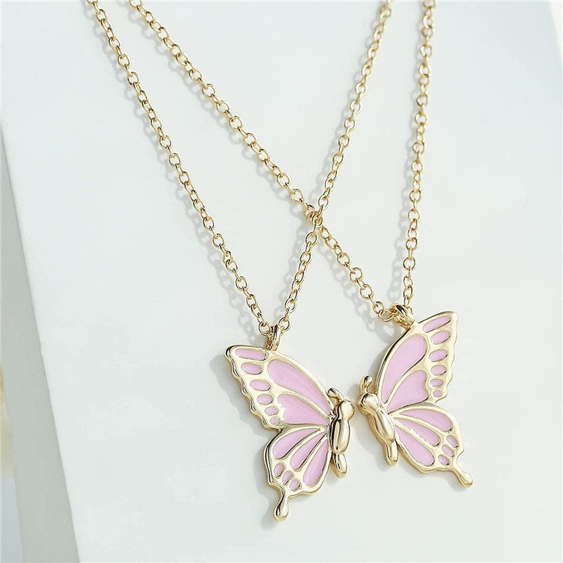 Wholesale Alloy Colorful Butterfly Necklace