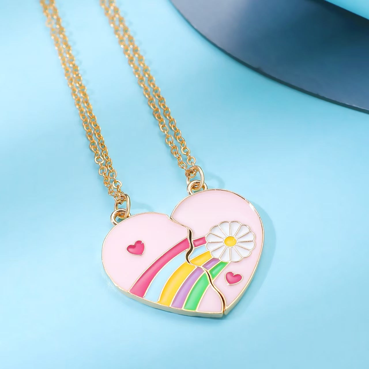 Wholesale Alloy star moon  and sun interlocking best friend necklaces