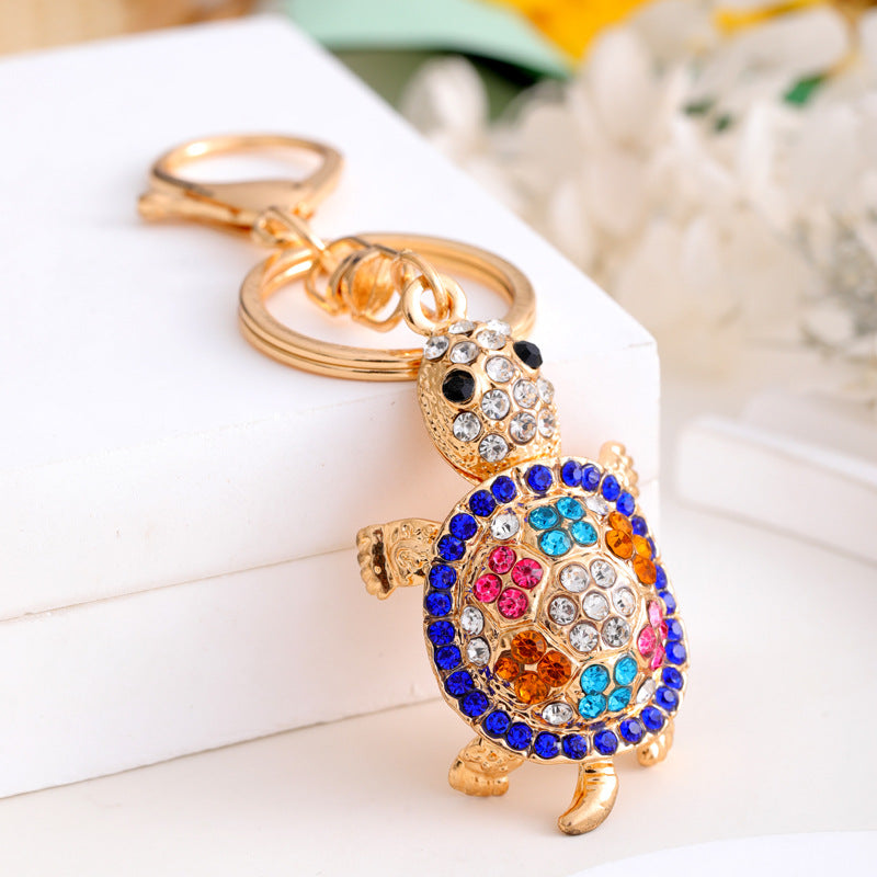 Wholesale Colorful Turtle Rhinestone Metal Keychain ACC-KC-YuanFei014