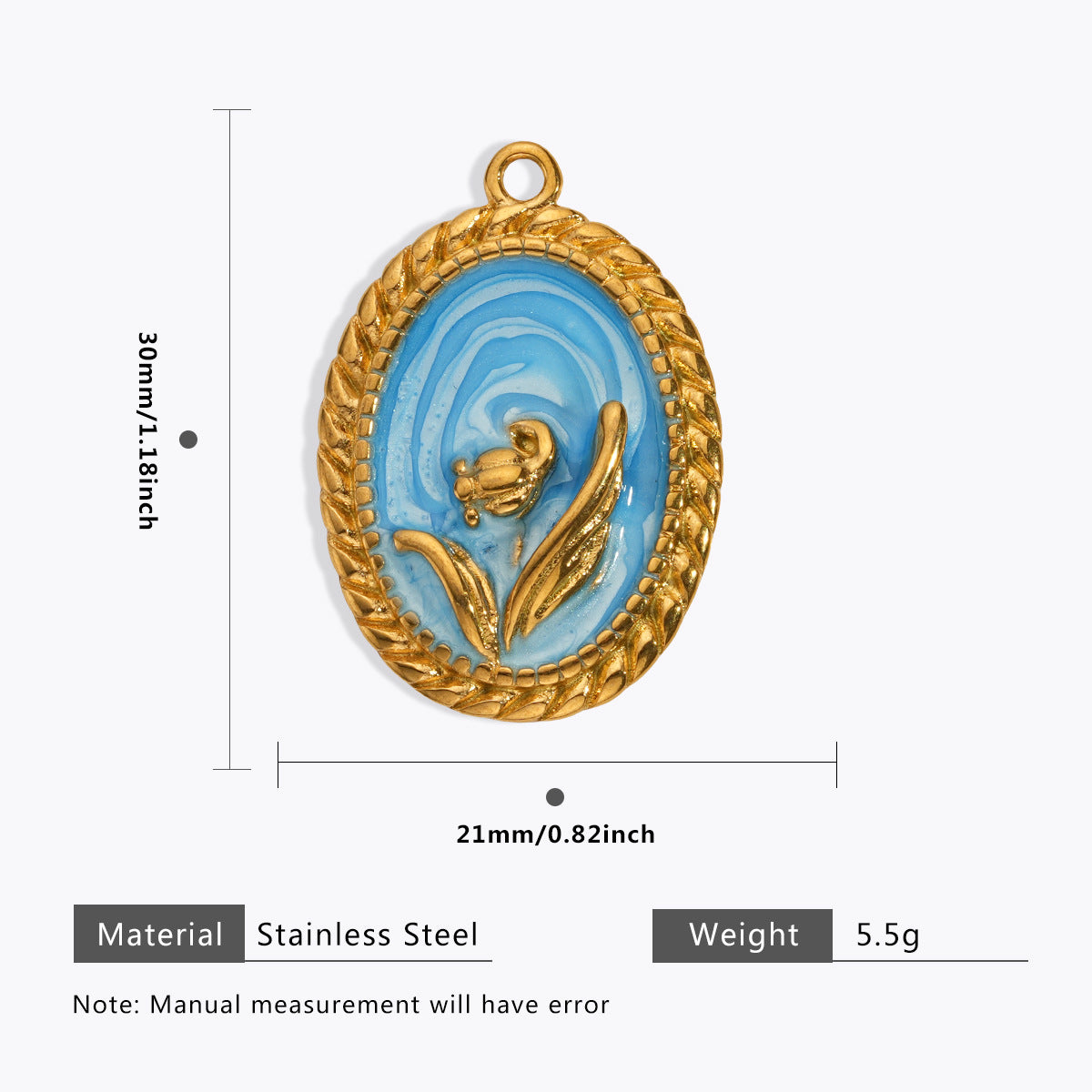Wholesale 5pcs Stainless steel 18K vacuum plating color  flower pendant