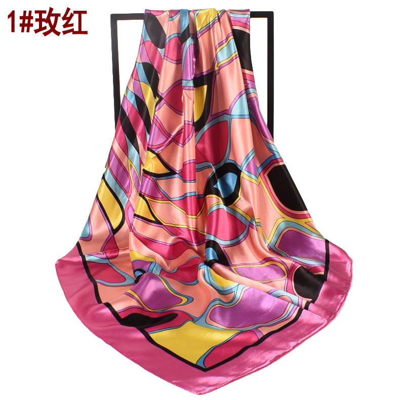 Wholesale Geometric  Silk 90 Large Square Scarf