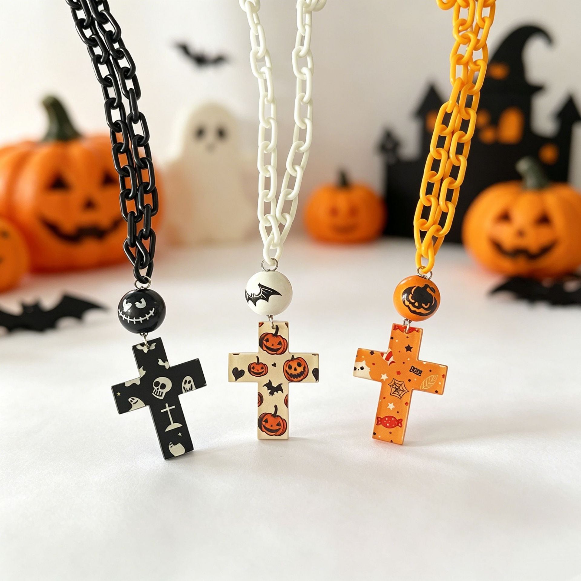 Wholesale  Acrylic Cross Earring Necklace Set Fashion Accessory Boutique Resale