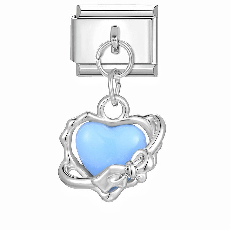 Wholesale Stainless Steel Butterfly Moon Pendant Charm DIY Bracelet Jewelry Making Accessory Boutique Resale