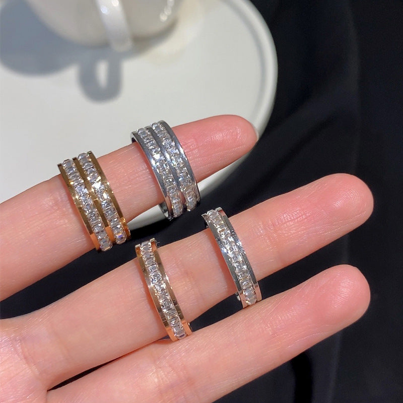 Wholesale Starry Sky Geometric Couple Ring Titanium Steel Trendy Fashion Accessory For Boutique Resale