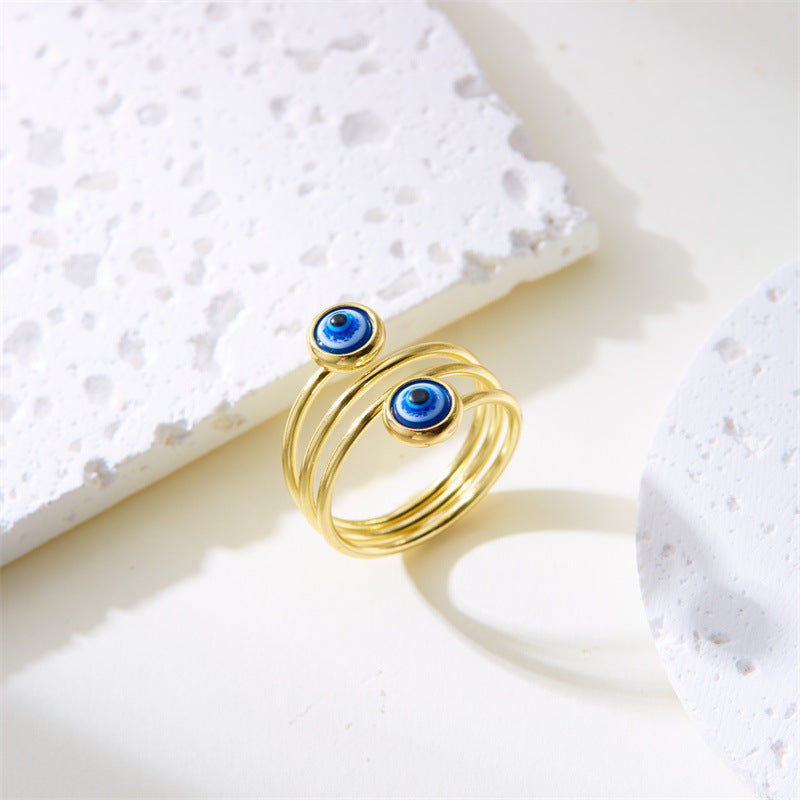 Wholesale Turkish Blue Eye Devil' s Eye Adjustable Ring