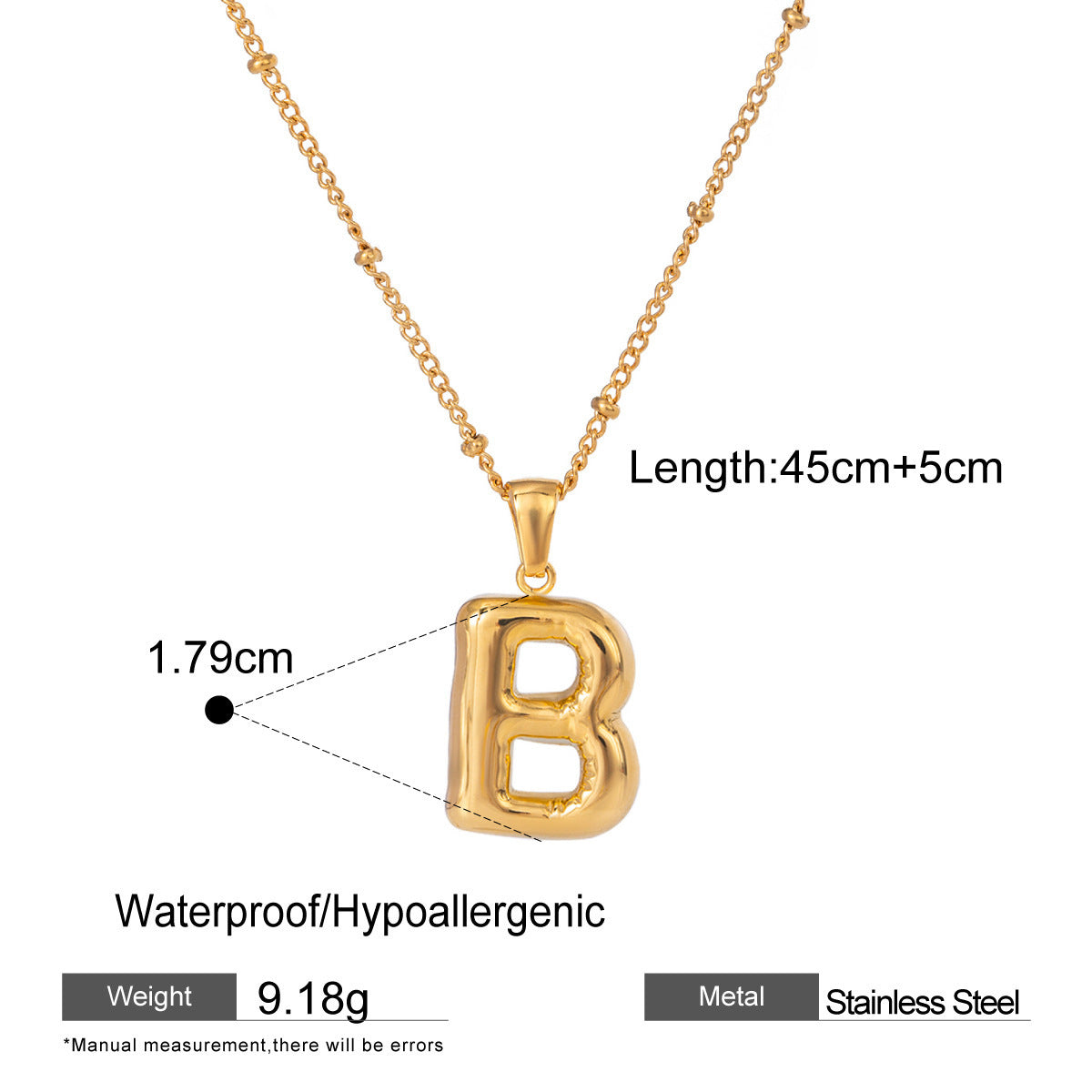 Wholesale Light Luxury Stainless Steel Initial Necklace
