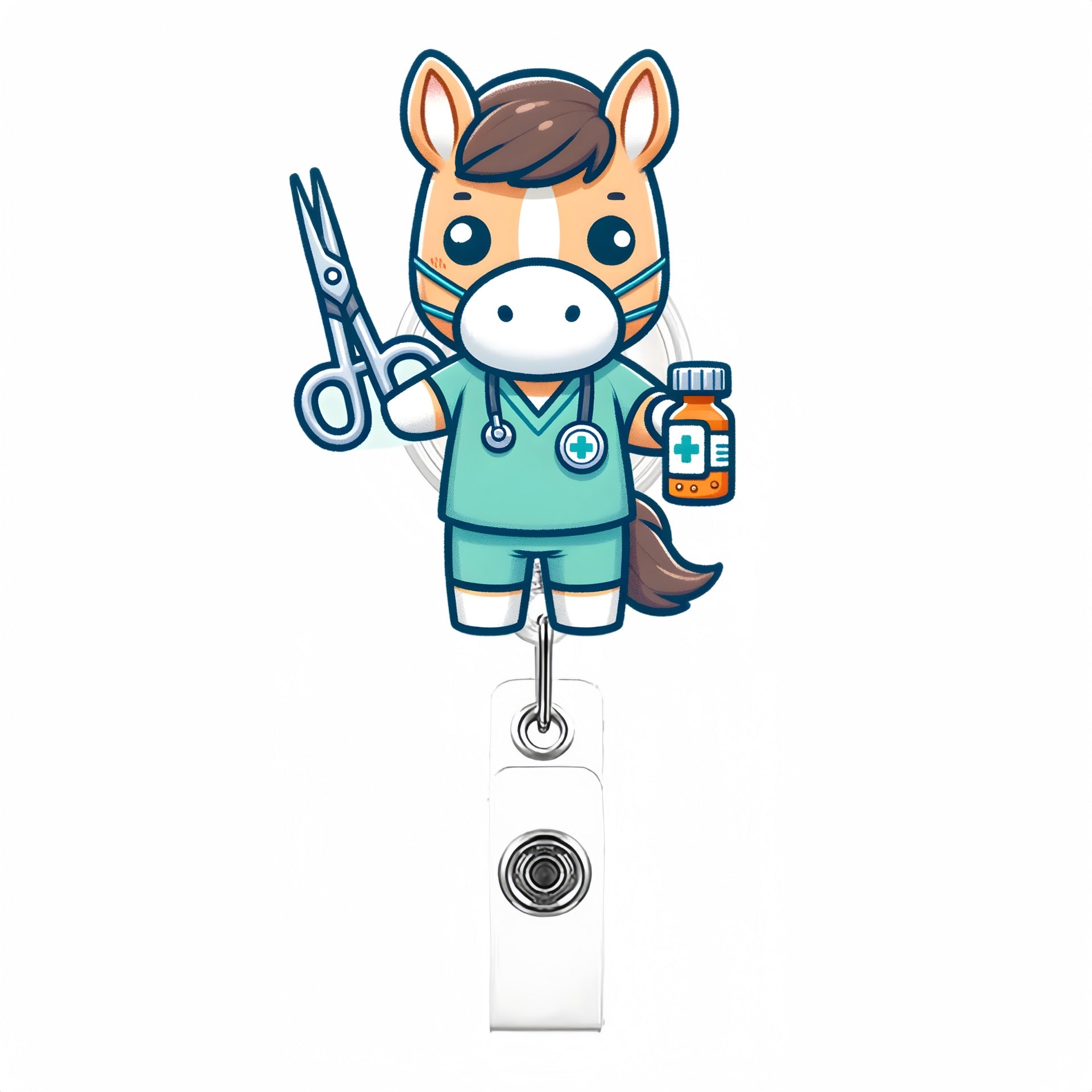 Wholesale Cute Cartoon Acrylic Retractable Clip Badge Keychain