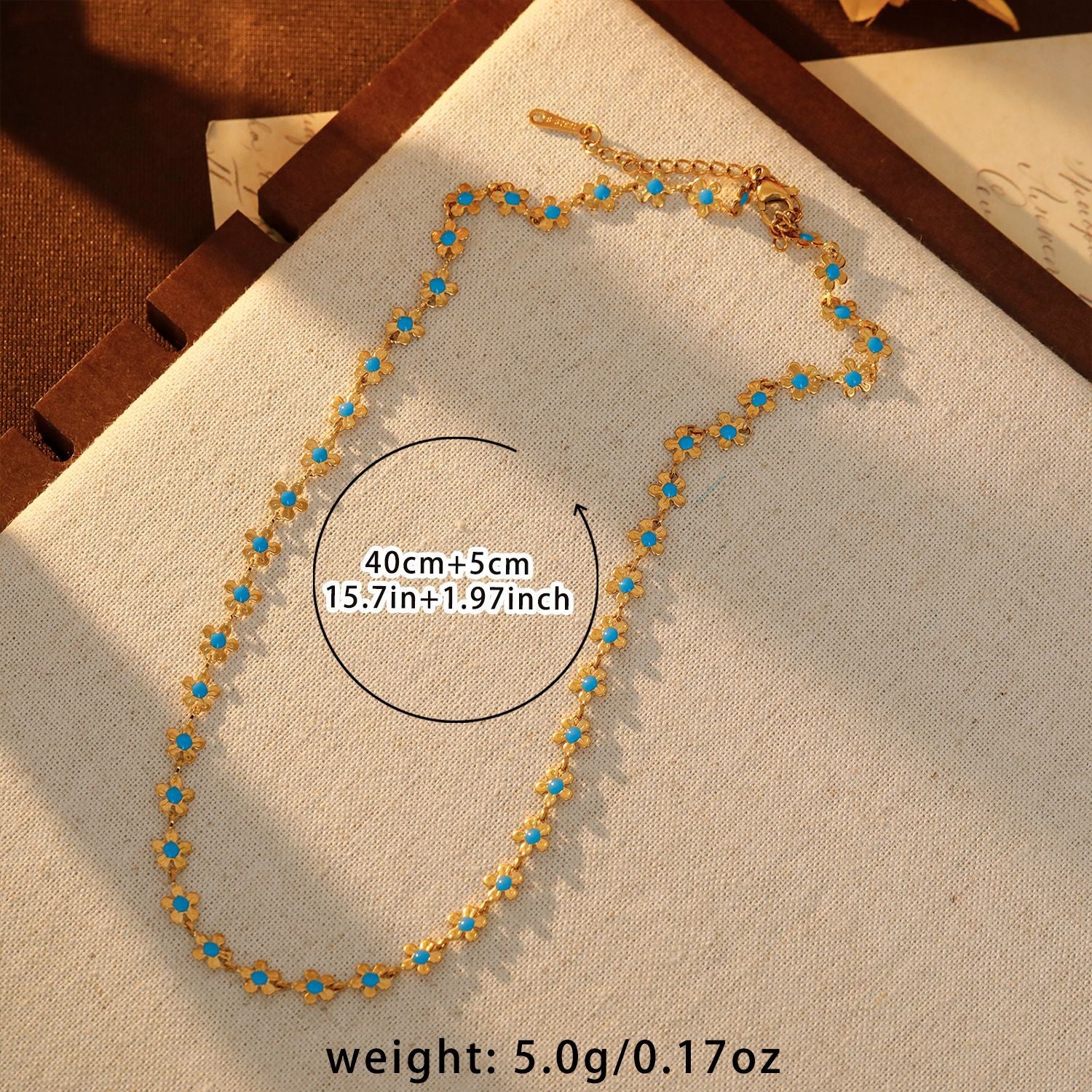 Wholesale Summer Green Flower Necklace