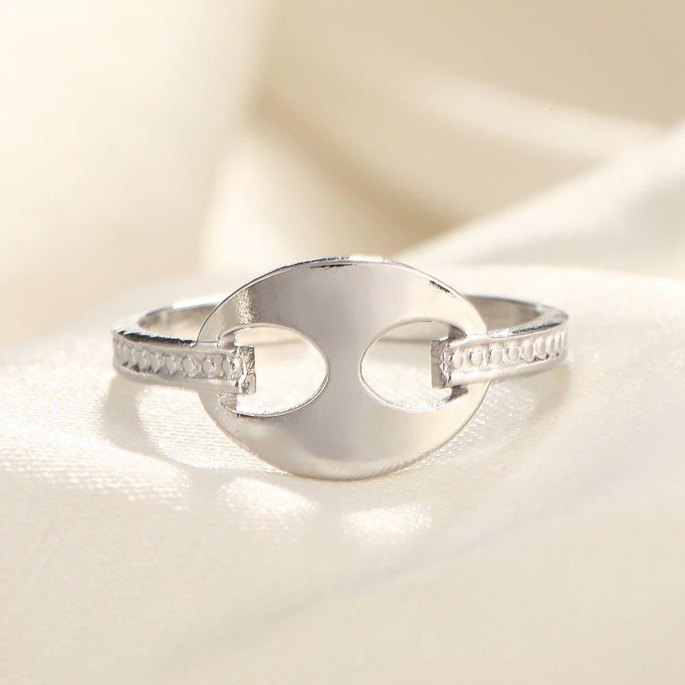 Wholesale Line Hearts Butterfly Irregular Stainless Steel Open Rings  ACC-RS-TaiMei004