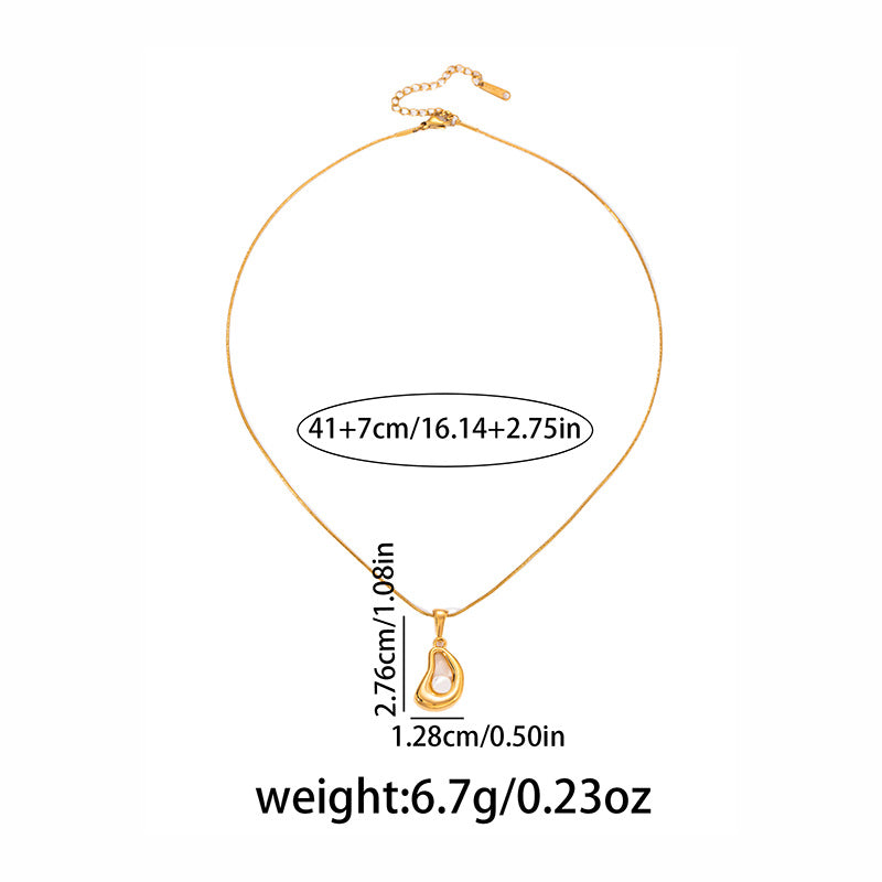 Wholesale Baroque Pearl Necklace Irregular Stainless Steel Jewelry Accessory Trendy Gift
