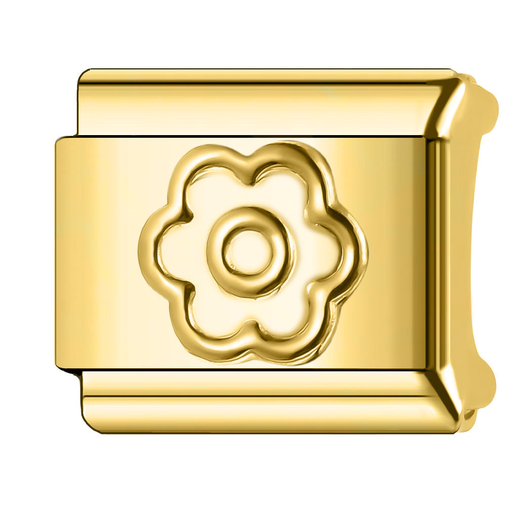 Wholesale Italian Charm Bracelet 9mm DIY Splicing Gold Plated Series Stainless Steel Composable Bracelet