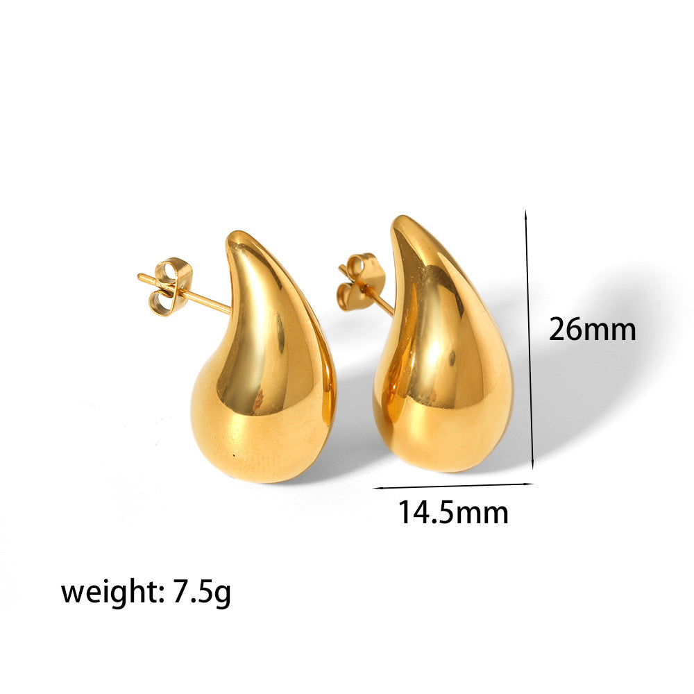 Wholesale Drop Earrings Non-fading 18K Gold Stud Earrings Titanium Steel Earrings ACC-ES-LiQuan003
