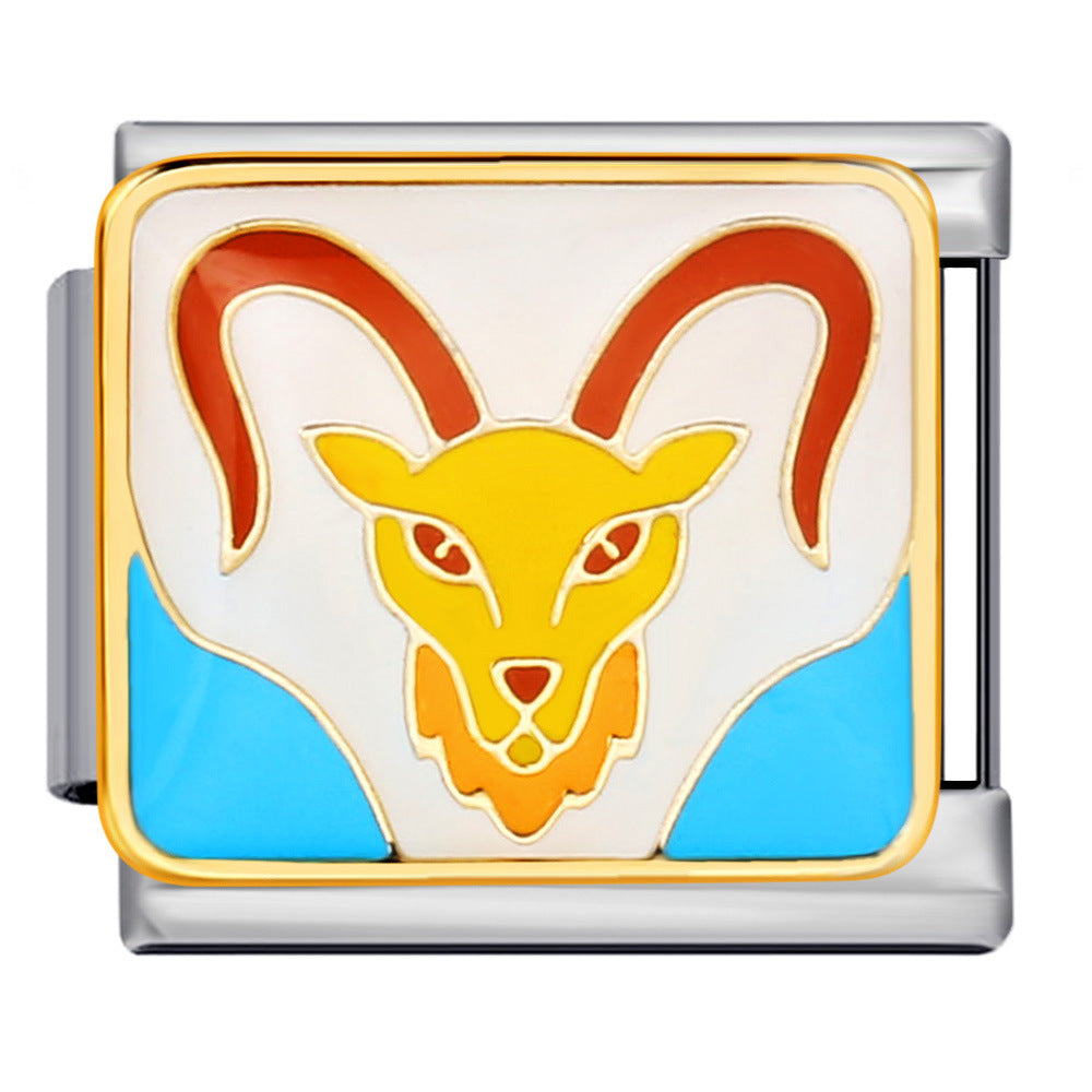 Wholesale Italian Charm Bracelet 9mm DIY Splicing Removable 12 Constellation Series Stainless Steel Composable Bracelet