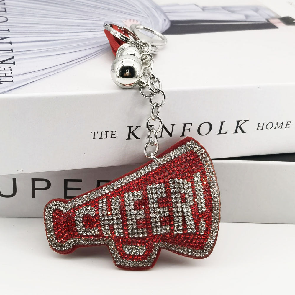 Wholesale creative velvet diamond English letter keychain