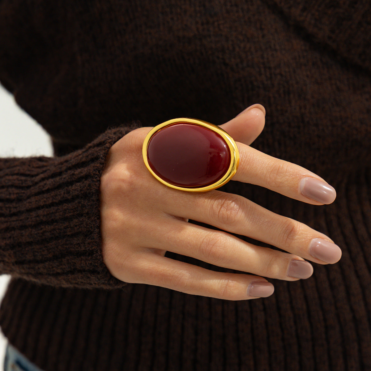 Wholesale Electroplated Metal Vintage Exaggerated Open Ring,  Boutique Resale