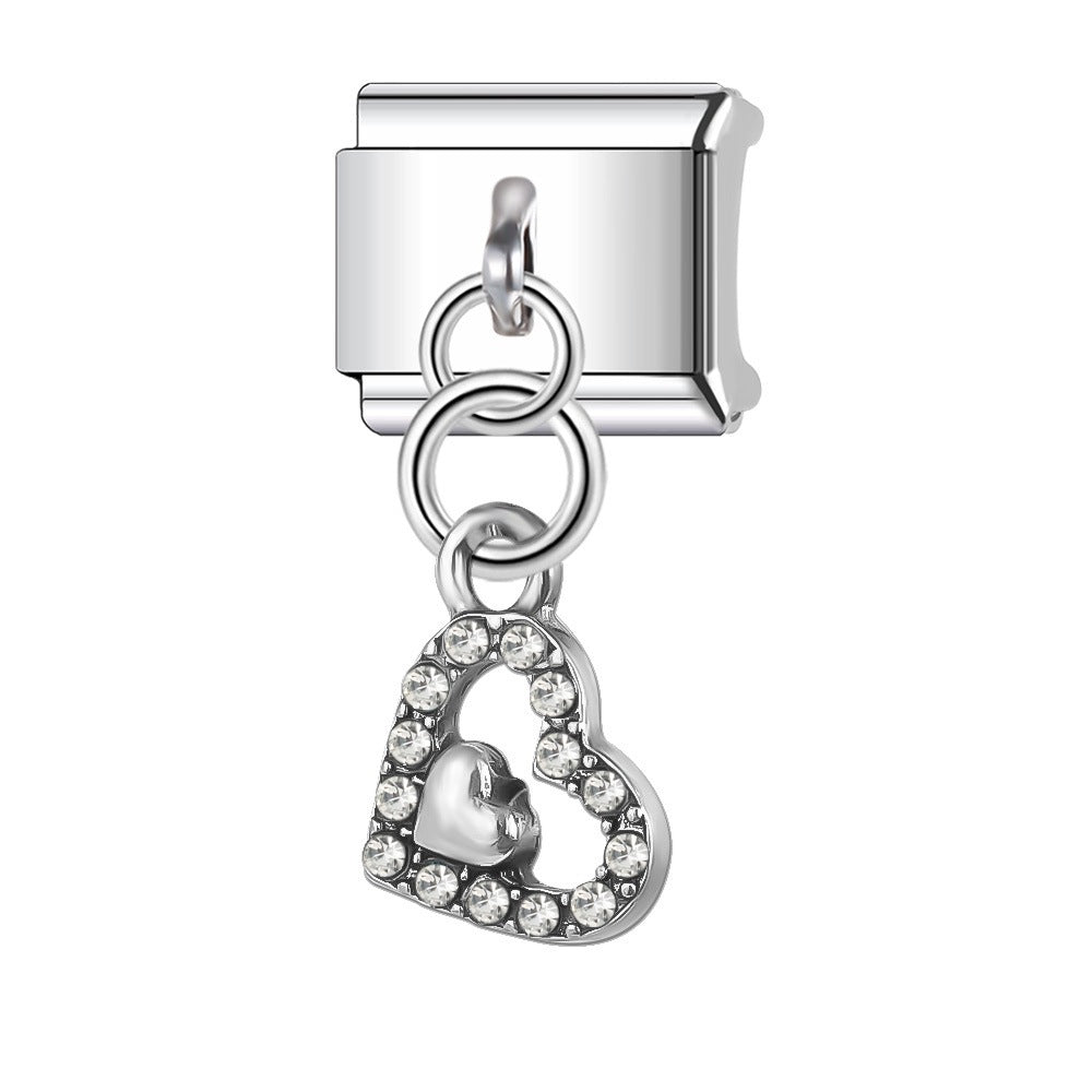 Wholesale Italian Charm Bracelet 9mm DIY Splicing Cute Creative Pendant Stainless Steel Composable Bracelet